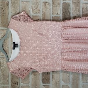 Light Pink Lace Dress Midi